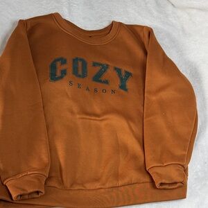 SHEIN Orange Cozy Season Sweatshirt